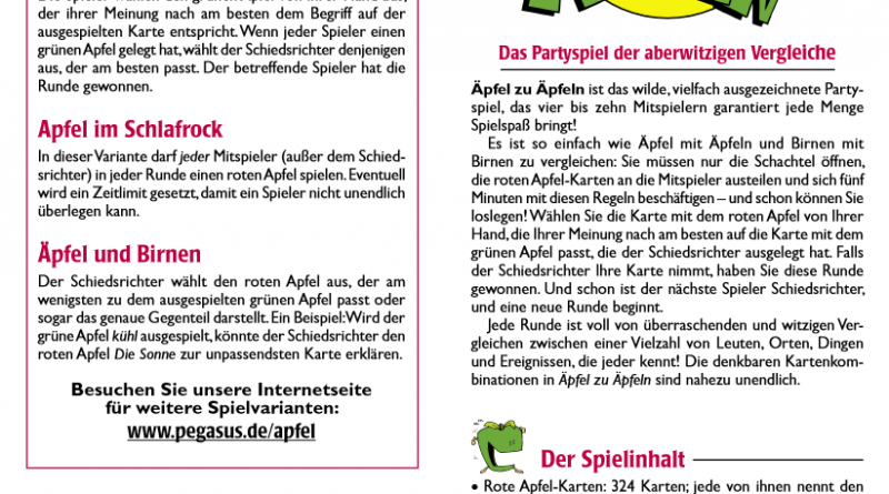 Äpfel zu Äpfeln