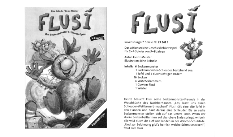 Flusi das Sockenmonster Schleuder Spiel