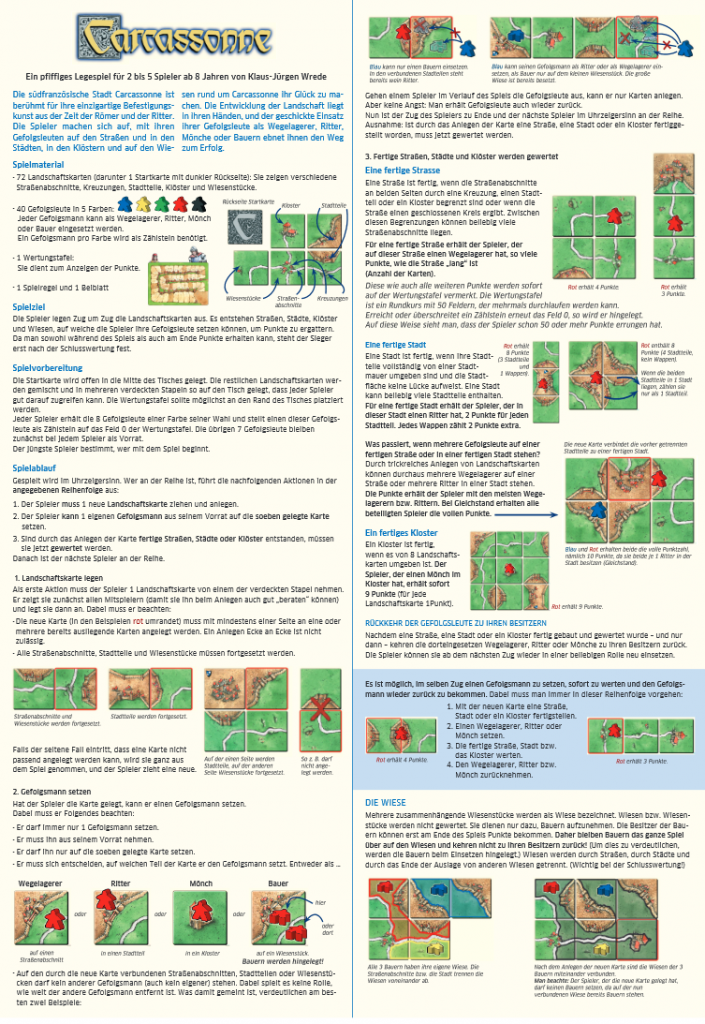 Carcassonne Spielregeln Carcassonne Spielregeln
