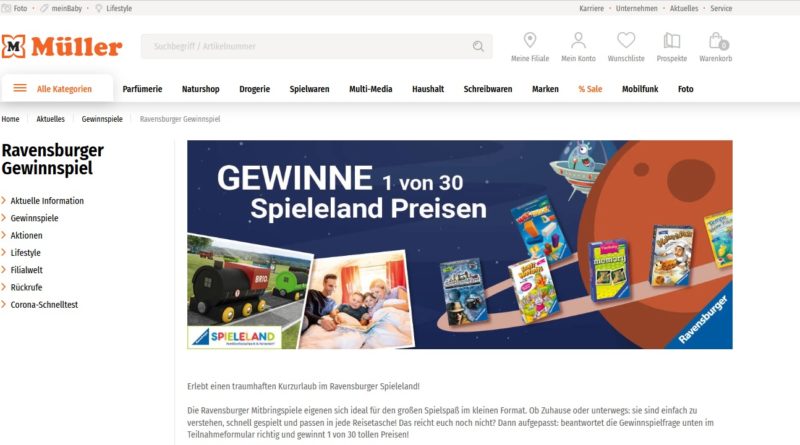 Müller Ravensburger Gewinnspiel