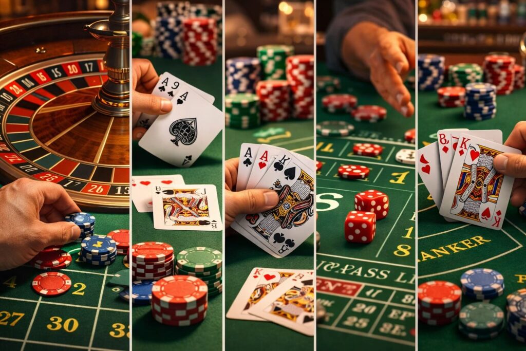 5 klassische Casinospiele und ihre einfachen Grundregeln