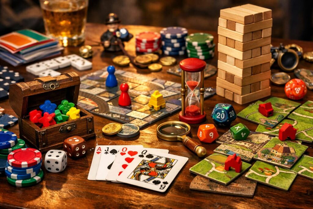 kurzweiligen Brett und Kartenspiele